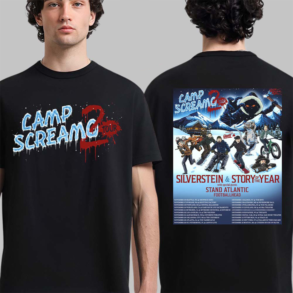 Silverstein Merch Camp Screamo 2 Tour 2026 Schedule Dates Shirt Gifts For Rock Fans - Kdjoy Silverstein Merch Camp Screamo 2 Tour 2026 Schedule Dates Shirt Gifts For Rock Fans - Kdjoy
