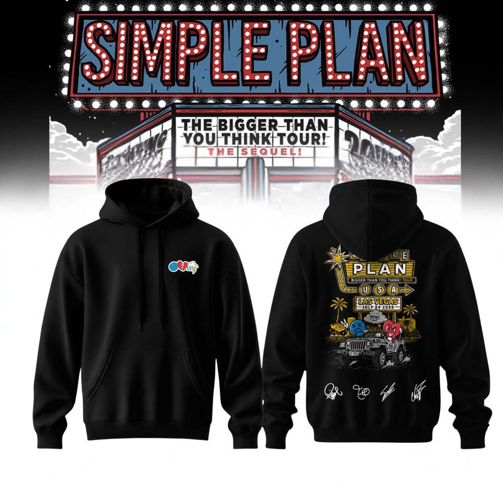 Simple Plan Bigger Than You Think Tour 2026 Hoodie Simple Plan Merch Concert Outfits For Fans - Kdjoy Simple Plan Bigger Than You Think Tour 2026 Hoodie Simple Plan Merch Concert Outfits For Fans - Kdjoy