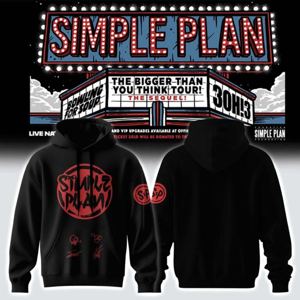 Simple Plan Bigger Than You Think Tour 2026 Hoodie Simple Plan Merch Present For Band Fans - Kdjoy Simple Plan Bigger Than You Think Tour 2026 Hoodie Simple Plan Merch Present For Band Fans - Kdjoy