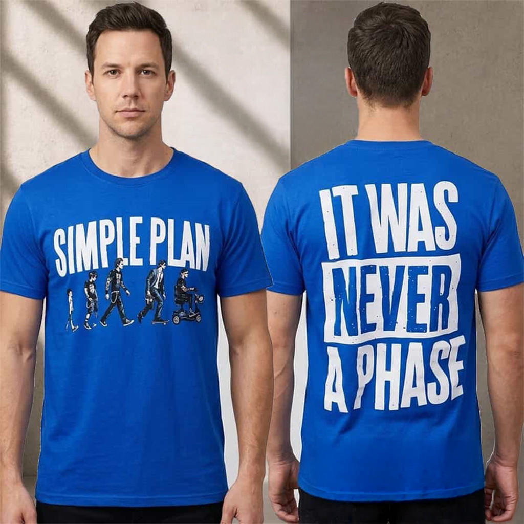 Simple Plan Bigger Than You Think Tour 2026 Shirt It Was Never A Phase T-Shirt Simple Plan Merch