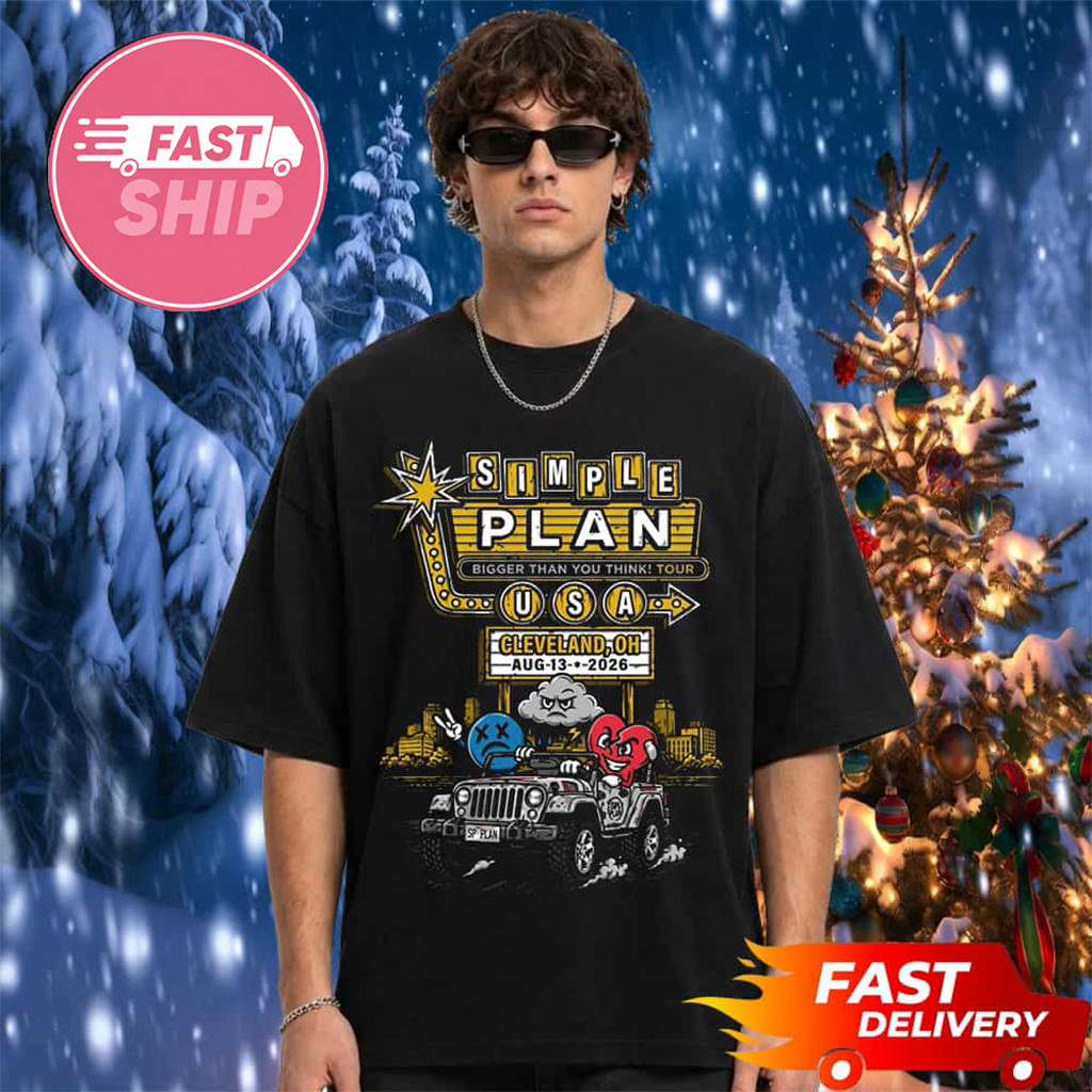 Simple Plan Cleveland OH Bigger Than You Think Tour T-Shirt Simple Plan Merch Gifts For Fans - Kdjoy