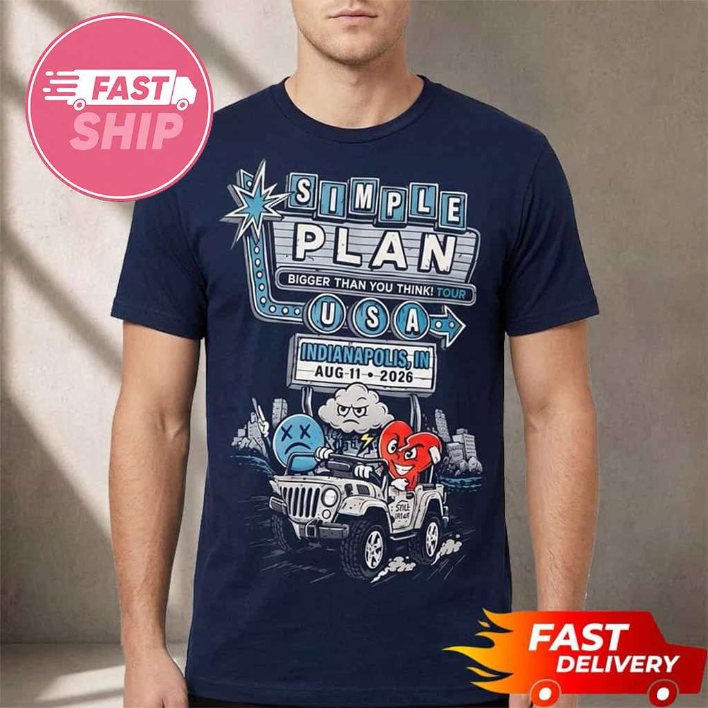 Simple Plan Indianapolis IN 2026 Merch Bigger Than You Think Tour 2026 T-Shirt Gifts For Fans - Kdjoy