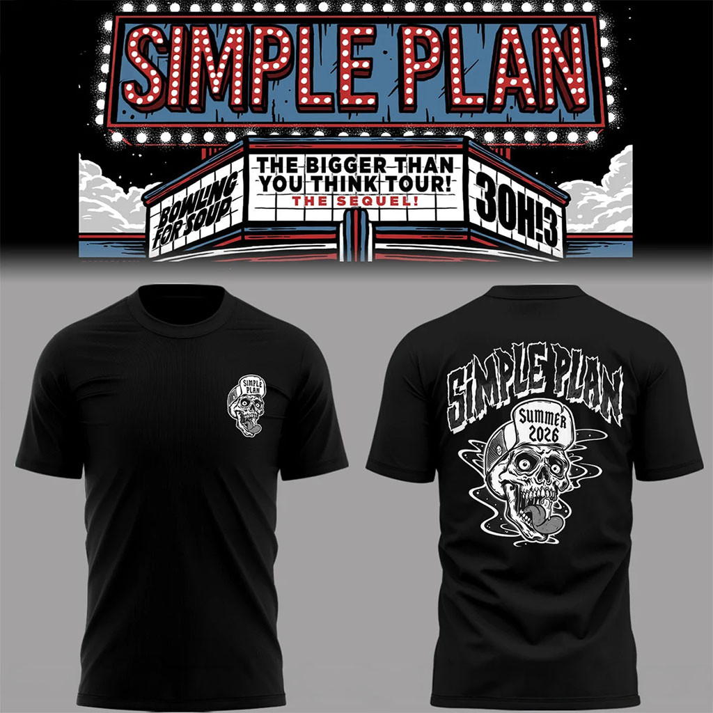 Simple Plan Merch Bigger Than You Think Tour Think Tour T-Shirt Summer 2026 Simple Plan Shirt - Kdjoy