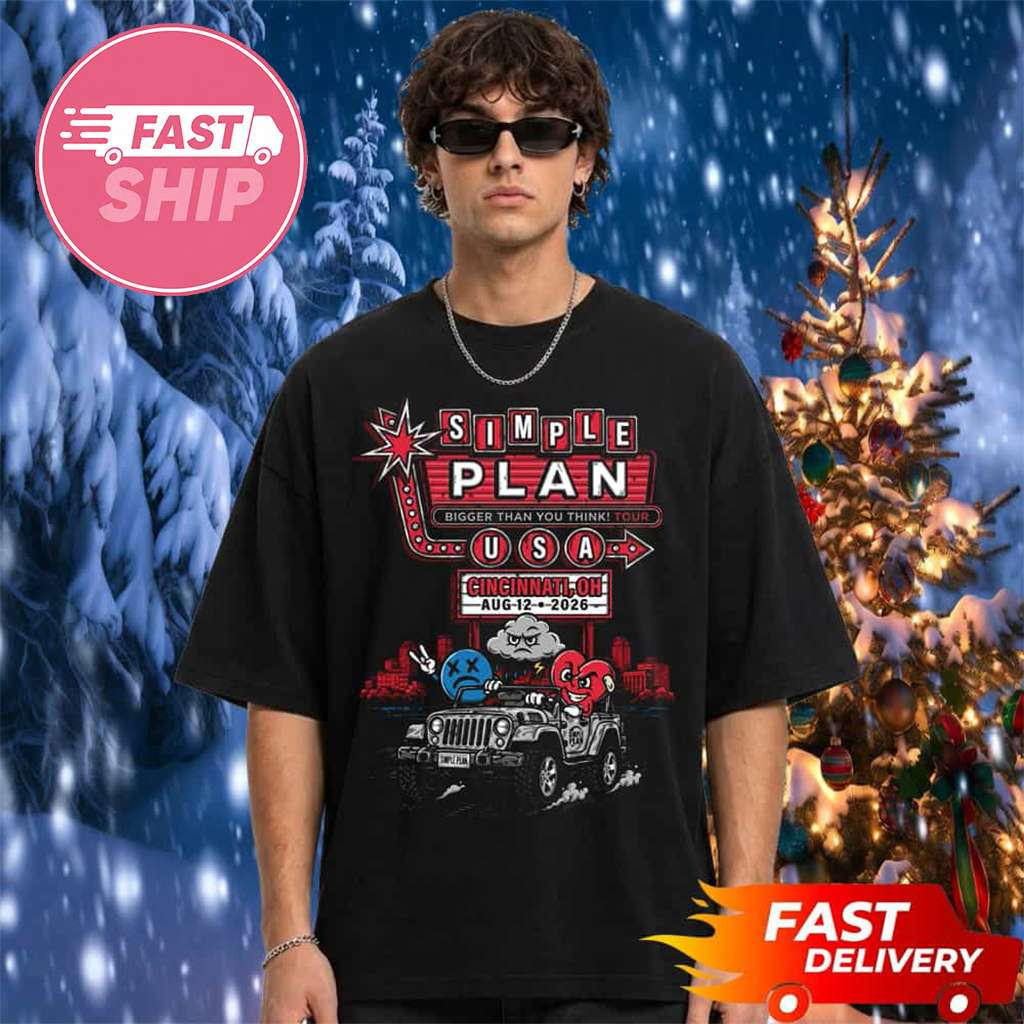 Simple Plan Merch Bigger Than Your Think Tour 2026 T-Shirt Gifts For Fans - Kdjoy Simple Plan Merch Bigger Than Your Think Tour 2026 T-Shirt Gifts For Fans - Kdjoy