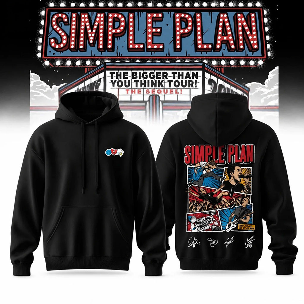 Simple Plan Merch The Bigger Than You Think Tour Signature Hoodie Best Friends Gifts - Kdjoy