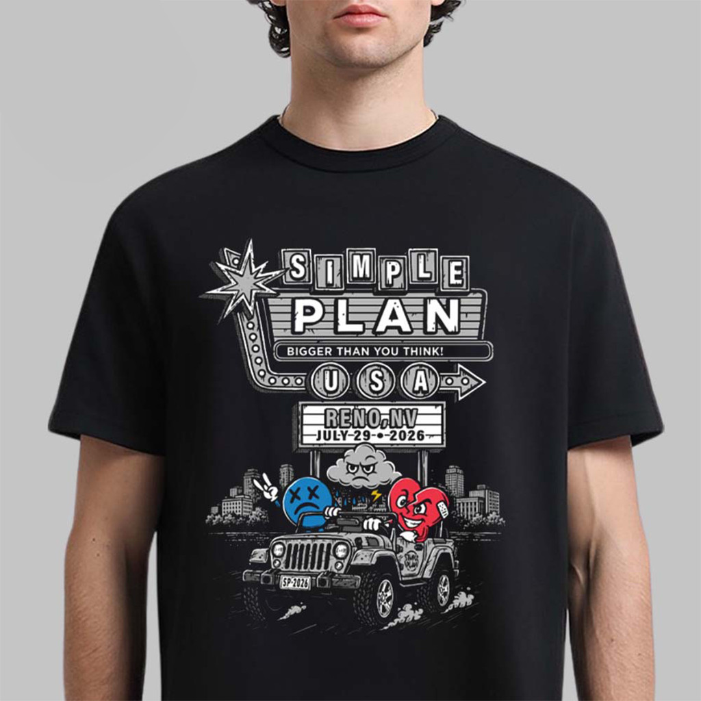 Simple Plan Reno NV 2026 T-Shirt Simple Plan Merch Gift Ideas For Rock Fan - Kdjoy
