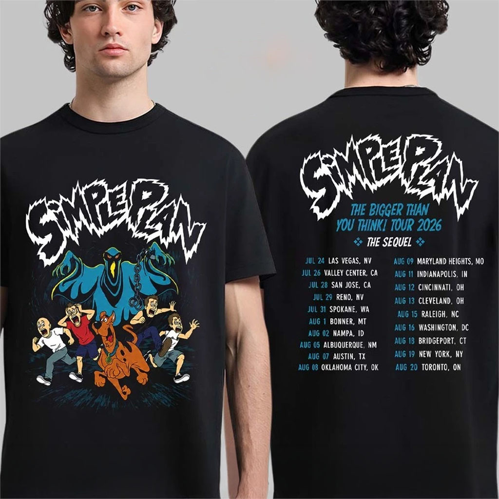 Simple Plan The Bigger Than You Think Tour 2026 The Sequel Merch Scooby Doo Ghost Chasing Shirt - Kdjoy