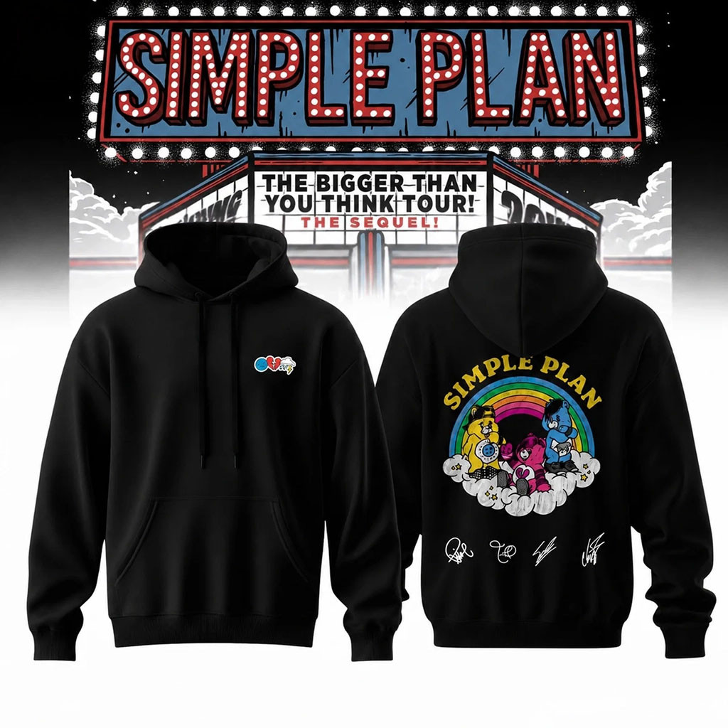 Simple Plan The Bigger Than You Think Tour Signature Hoodie Simple Plan Merch BFF Gifts - Kdjoy