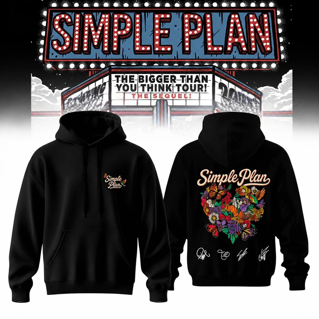 Simple Plan The Bigger Than You Think Tour Signature Hoodie Simple Plan Merch Black - Kdjoy Simple Plan The Bigger Than You Think Tour Signature Hoodie Simple Plan Merch Black - Kdjoy