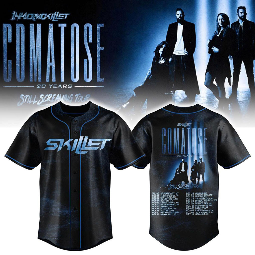 Skillet Comatose 20 Years Still Screaming Tour 2026 Baseball Jersey Skillet Merch Fan Gifts - Kdjoy