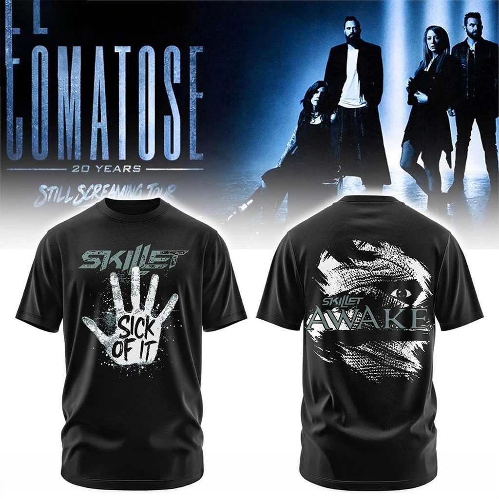 Skillet Comatose 20 Years Still Screaming Tour 2026 T-Shirt Skillet Merch Gift For Rock Fans - Kdjoy Skillet Comatose 20 Years Still Screaming Tour 2026 T-Shirt Skillet Merch Gift For Rock Fans - Kdjoy