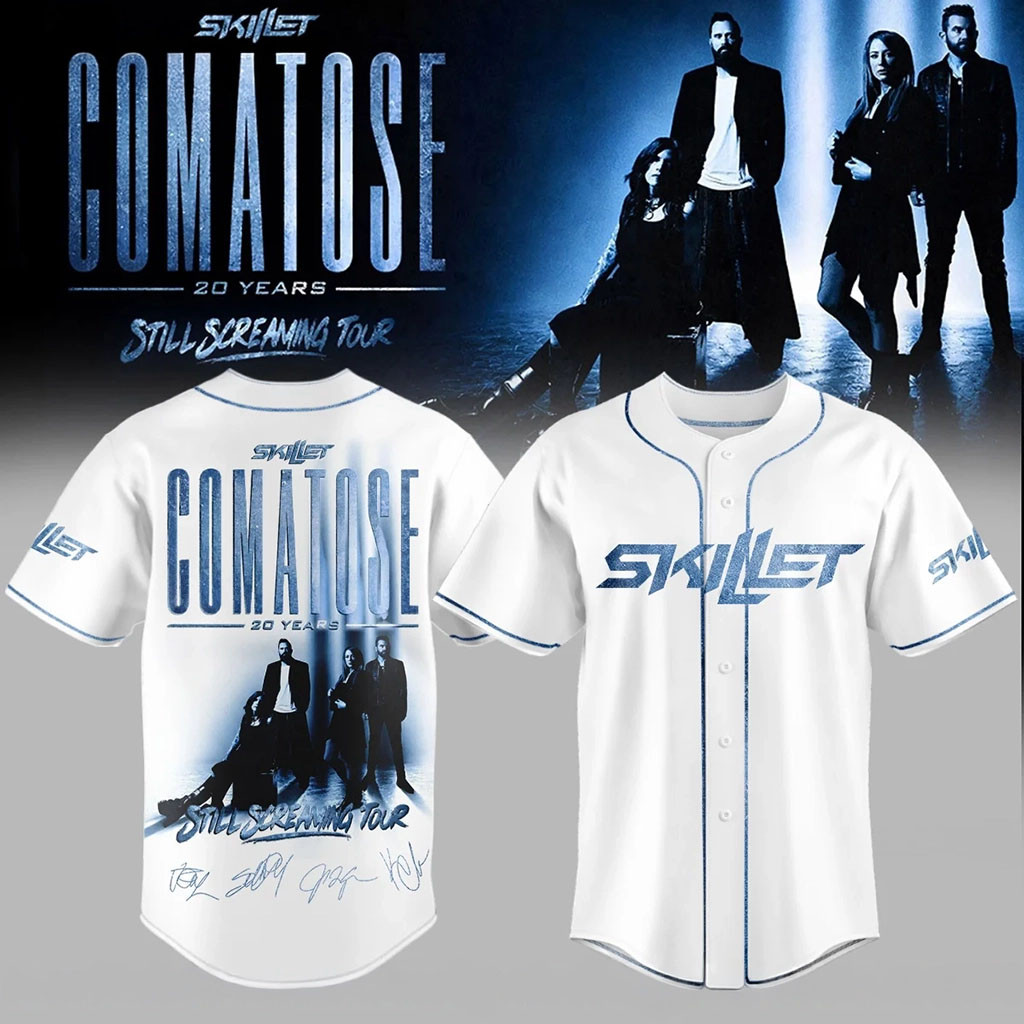 Skillet Comatose 20 Years Still Screaming Tour Baseball Jersey Skillet Merch Fans Gifts - Kdjoy