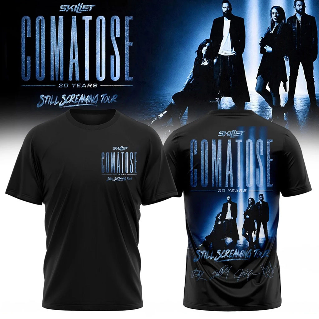 Skillet Merch 2026 Comatose Still Screaming Tour Shirt 20 Years Skillet T-Shirt Black Fan Gear - Kdjoy