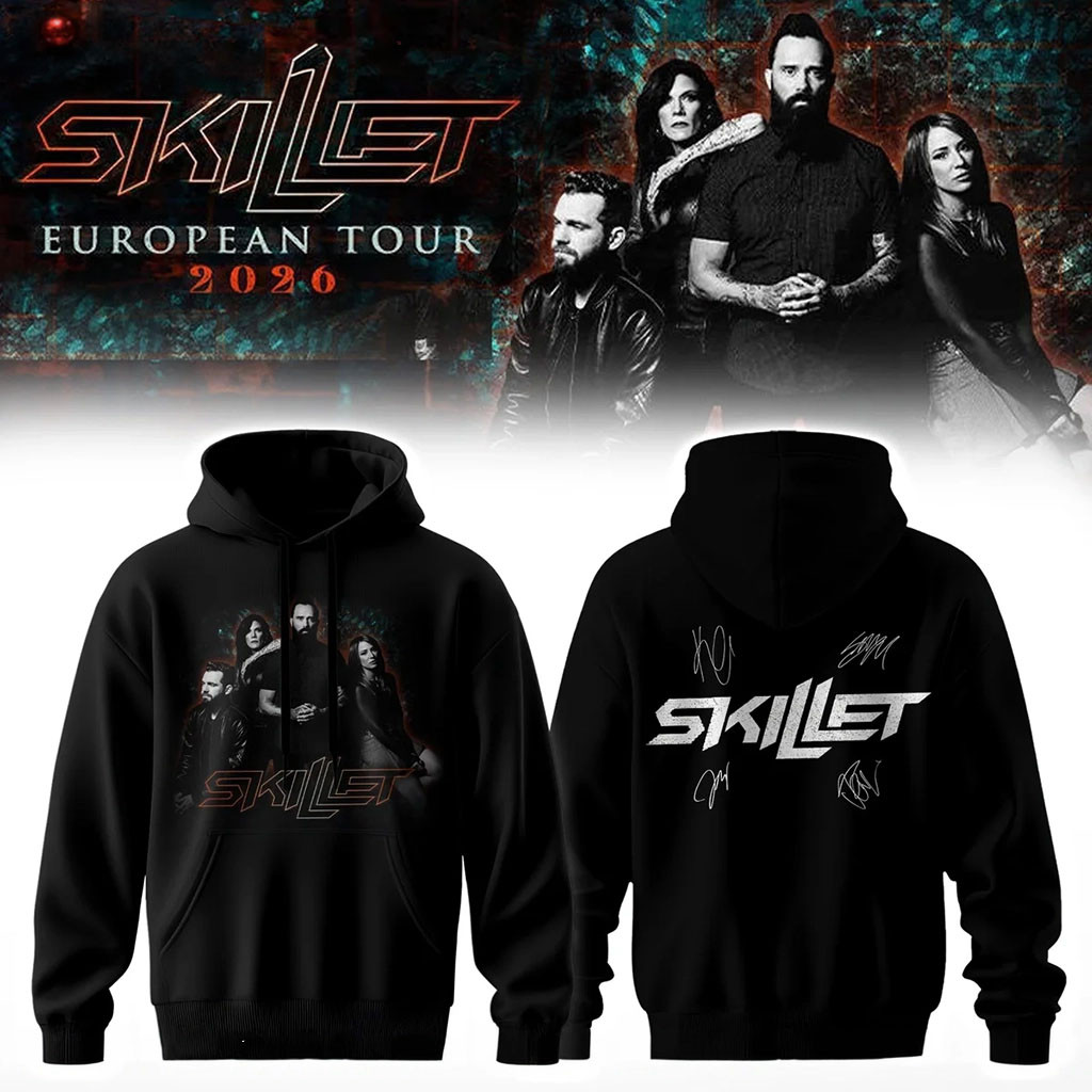 Skillet Merch European Tour 2026 Hoodie Black Music Fan Gear Gift Ideas For Him - Kdjoy Skillet Merch European Tour 2026 Hoodie Black Music Fan Gear Gift Ideas For Him - Kdjoy