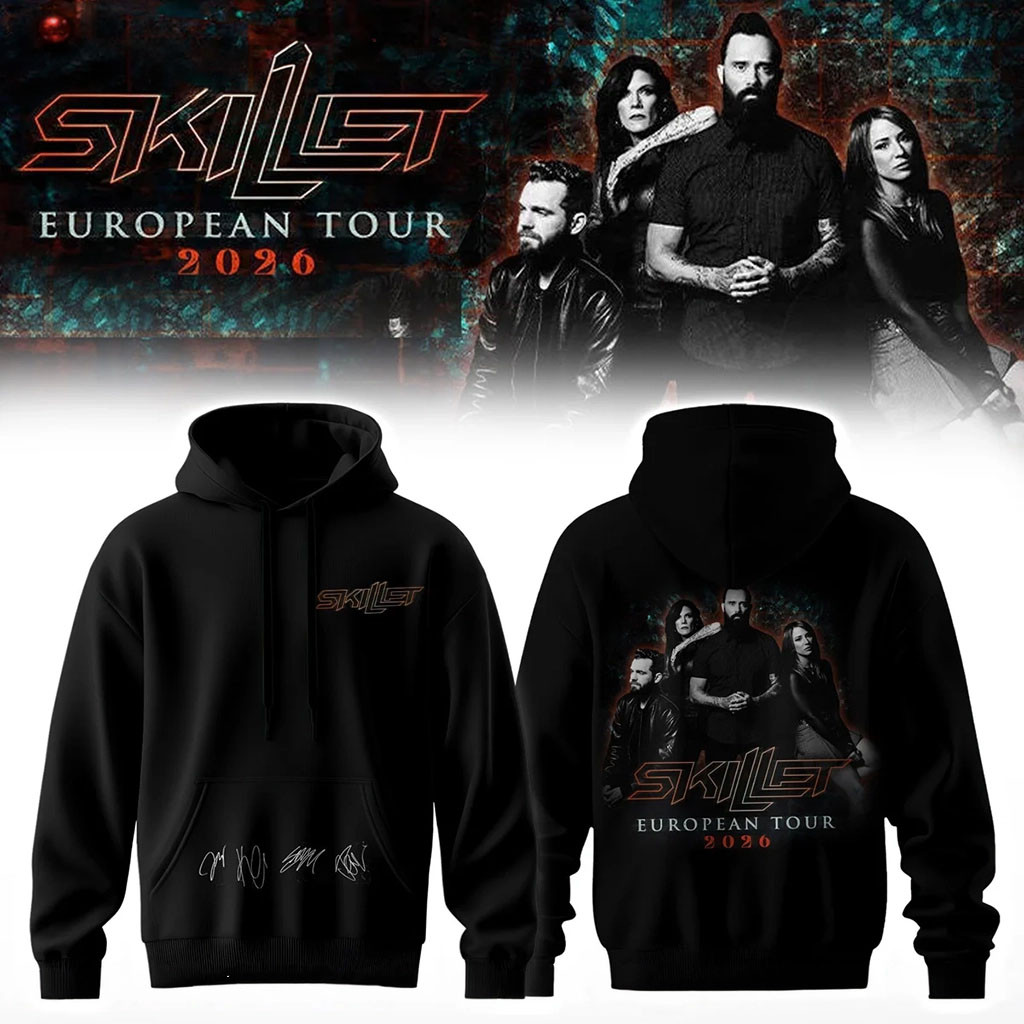 Skillet Merch European Tour 2026 Hoodie Black Music Fan Gear Gift Ideas For Husband - Kdjoy