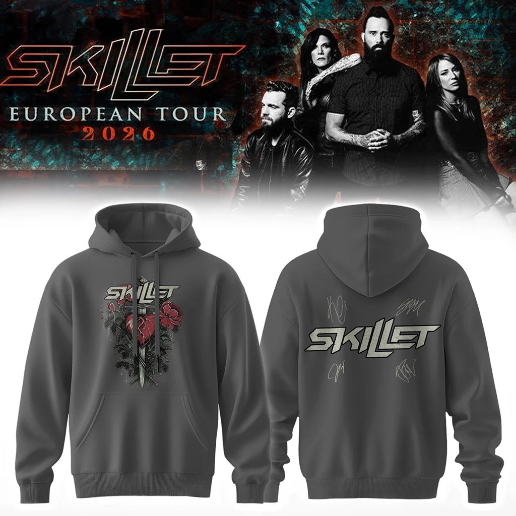 Skillet Merch European Tour 2026 Hoodie Gifts For Music Enthusiasts - Kdjoy