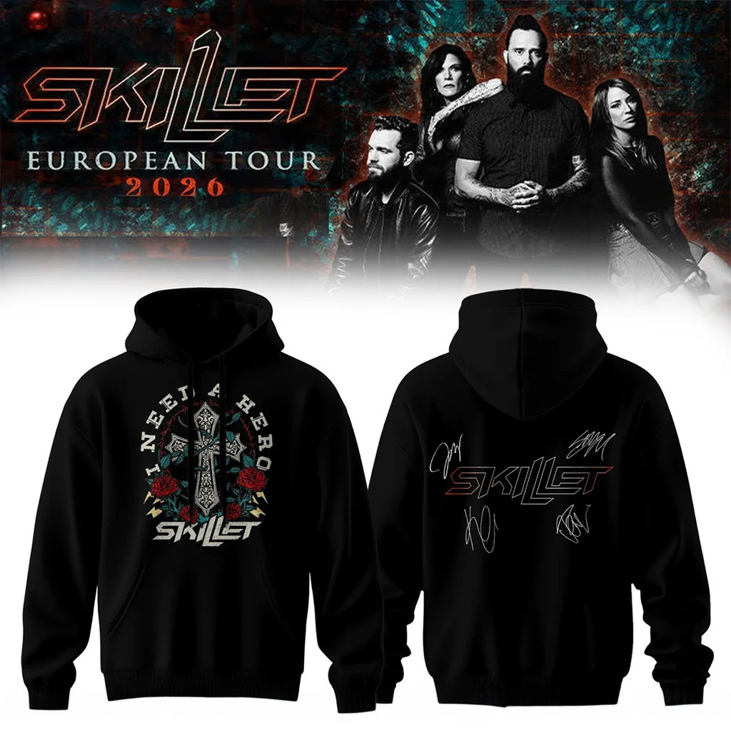 Skillet Merch European Tour 2026 Hoodie Rose And Cross Music Fan Apparel Gift For Brother - Kdjoy