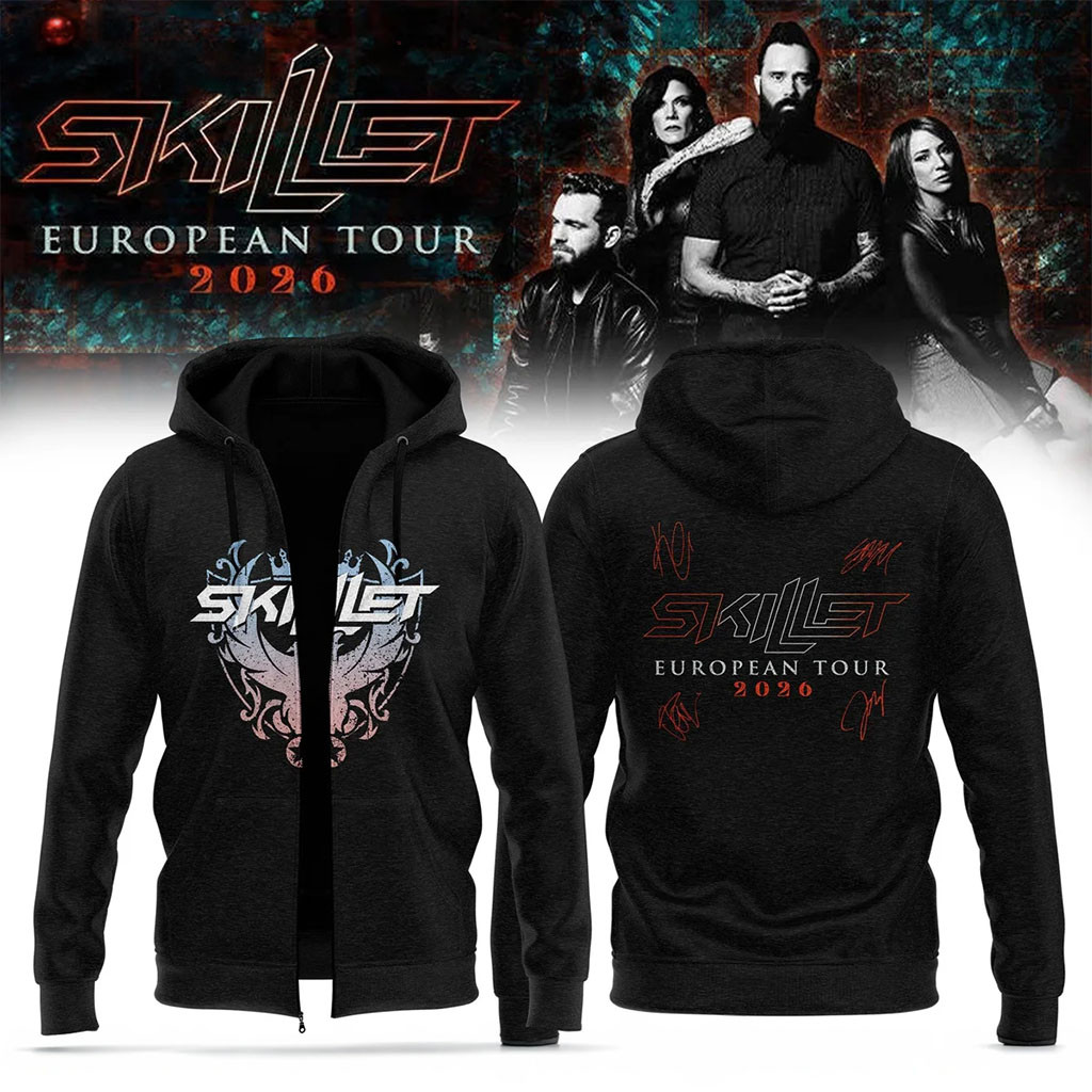 Skillet Merch European Tour 2026 Zip Hoodie Music Fan Apparel Gift For Dudes - Kdjoy Skillet Merch European Tour 2026 Zip Hoodie Music Fan Apparel Gift For Dudes - Kdjoy