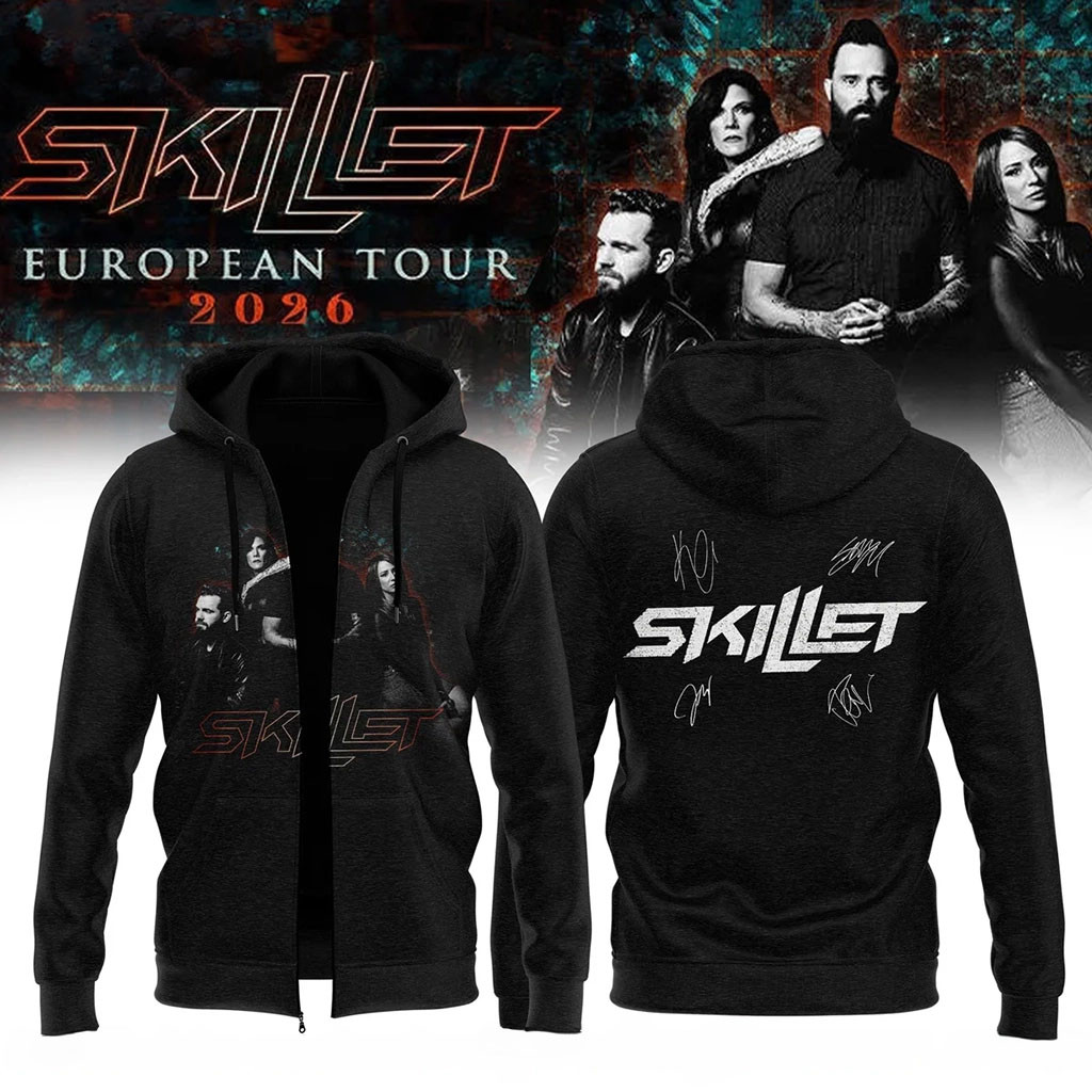 Skillet Merch European Tour 2026 Zip Hoodie Music Lover Gifts For Him - Kdjoy