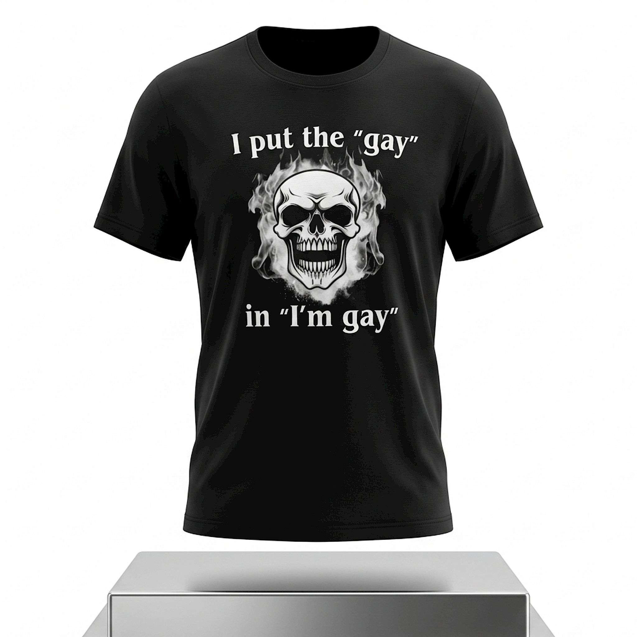 Skull I Put The Gay in I'm Gay Shirt Funny T-Shirt Gifts For Friends - Kdjoy