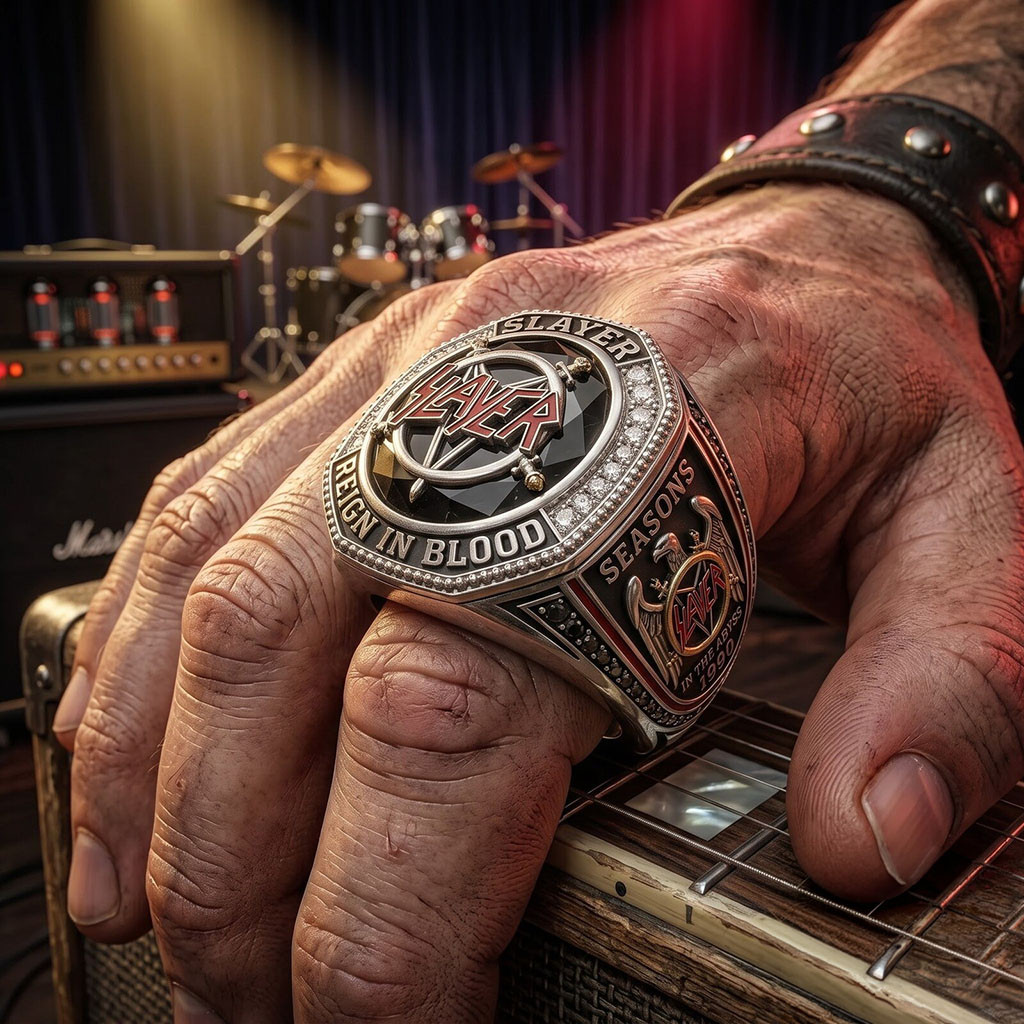 Slayer Reign In Blood Premium Championship Ring Slayer Merch Best Gift For Band Fans - Kdjoy