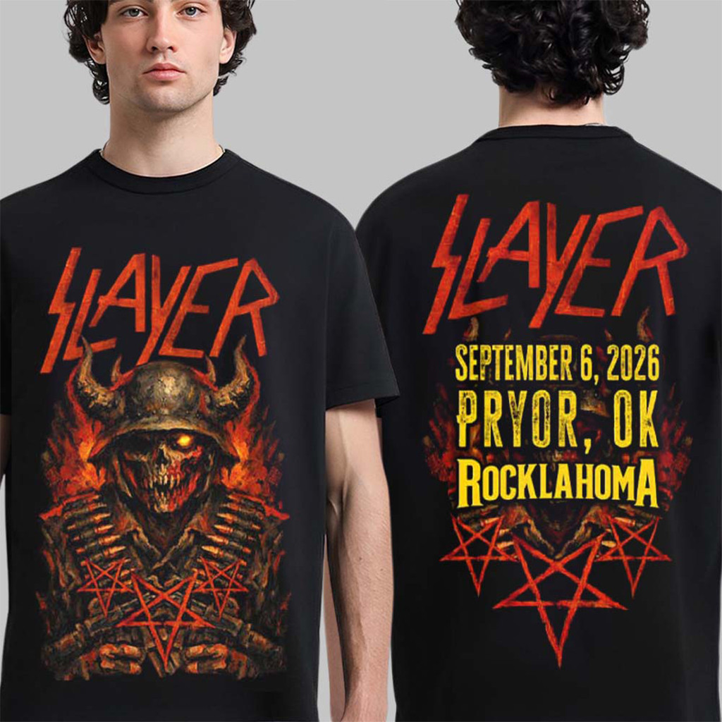 Slayer Rocklahoma Festival 2026 Event T-Shirt Slayer Merch Cool Gifts For Music Lovers - Kdjoy