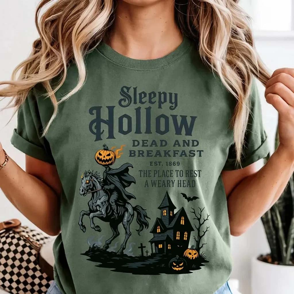 Sleepy Hollow Dead And Breakfast Shirt Halloween Apparel Gothic Horror Gifts For Friends - Kdjoy