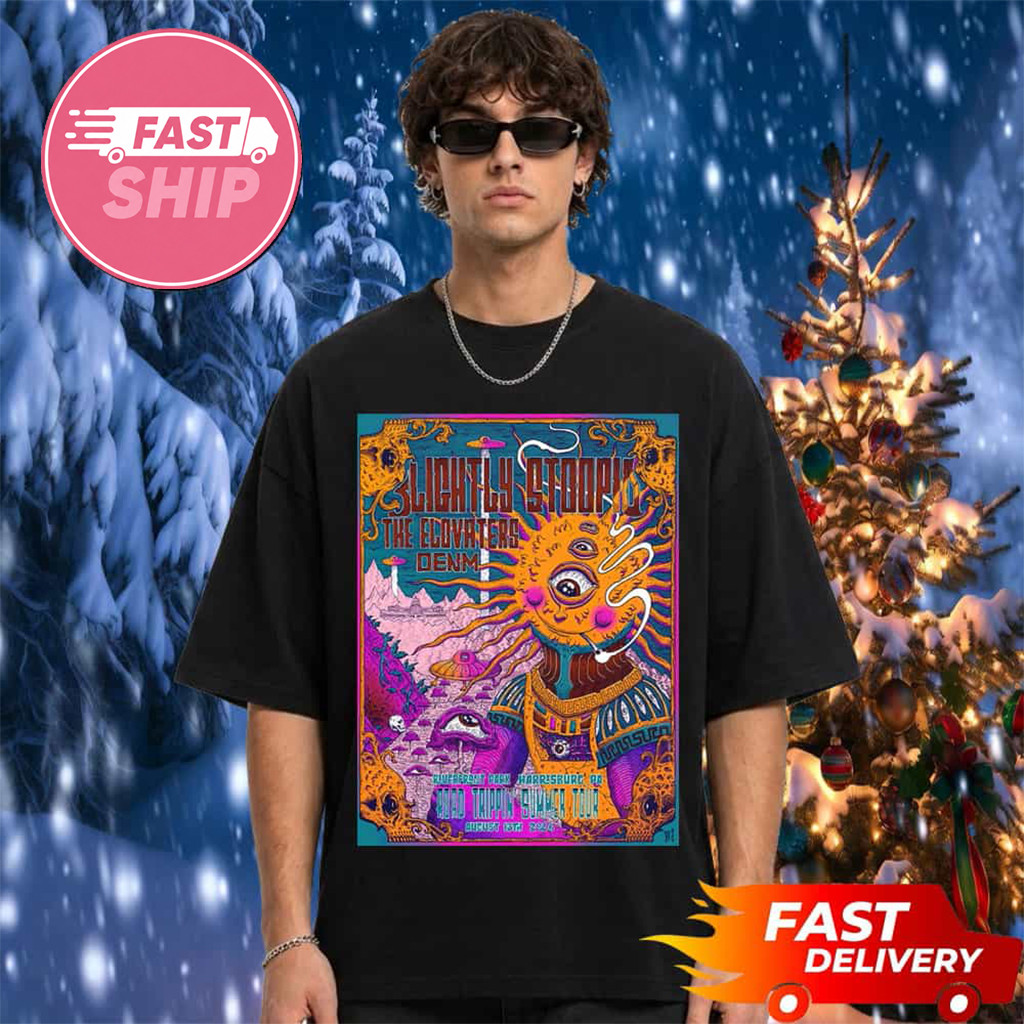 Slightly Stoopid Merch Harrisburg PA 2026 Event Shirt Road Trippin Summer Tour T-Shirt Black - Kdjoy