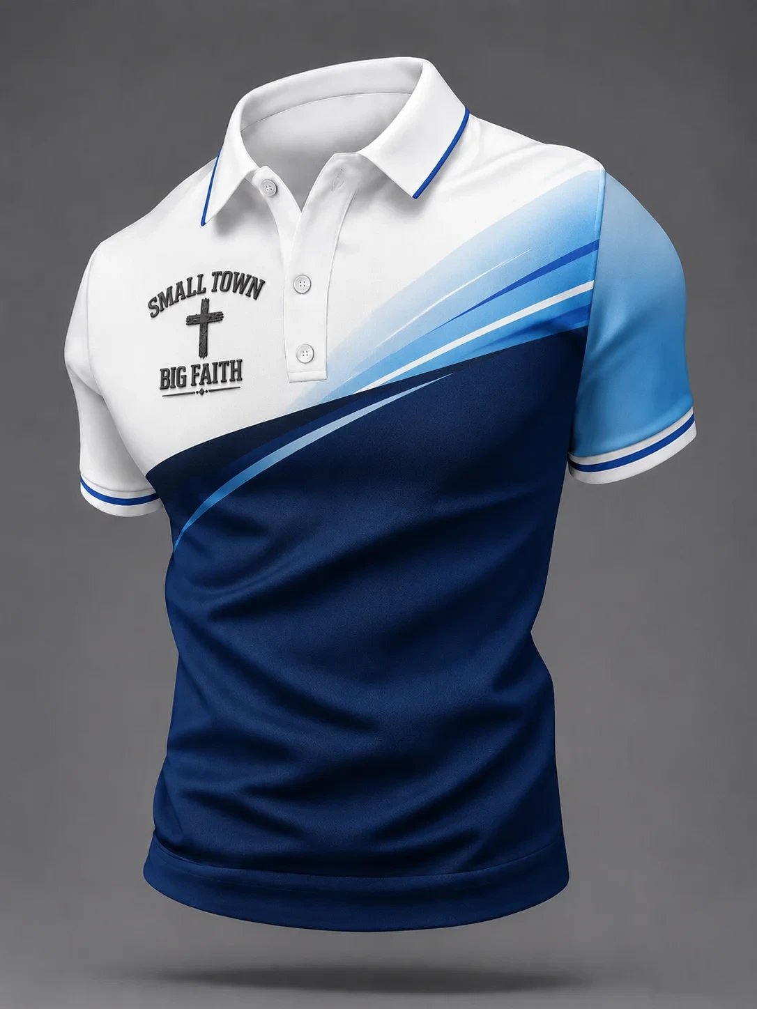 Small Town Big Faith Polo Shirt Christian Cross Clothing Birthday Ideas For Brother - Kdjoy Small Town Big Faith Polo Shirt Christian Cross Clothing Birthday Ideas For Brother - Kdjoy