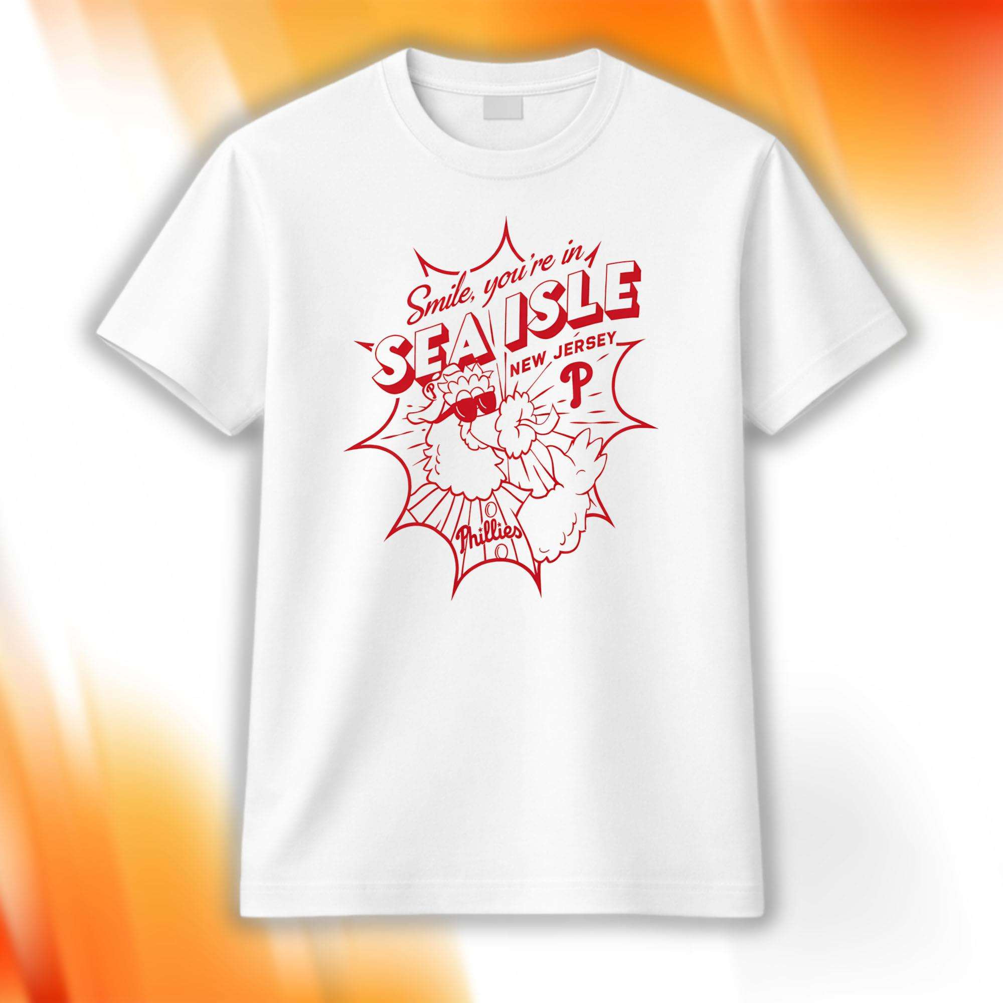 Smile You're In Sea Isle New Jersey Shirt Philadelphia Phillies Merch Gifts For Baseball Fans - Kdjoy