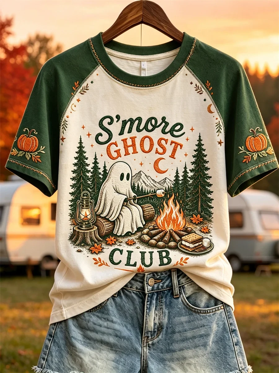 Smore Ghost Club Ghost Fall Camping T-Shirt Autumn Inspired Outfit Cute Halloween Gifts - Kdjoy Smore Ghost Club Ghost Fall Camping T-Shirt Autumn Inspired Outfit Cute Halloween Gifts - Kdjoy