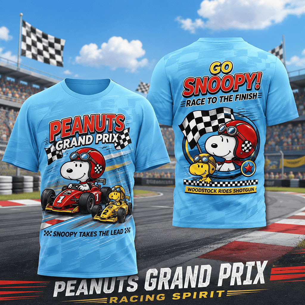 Snoopy And Woodstock Grand Prix Racing Spirit 2026 T-Shirt Gifts For Your Boyfriend - Kdjoy