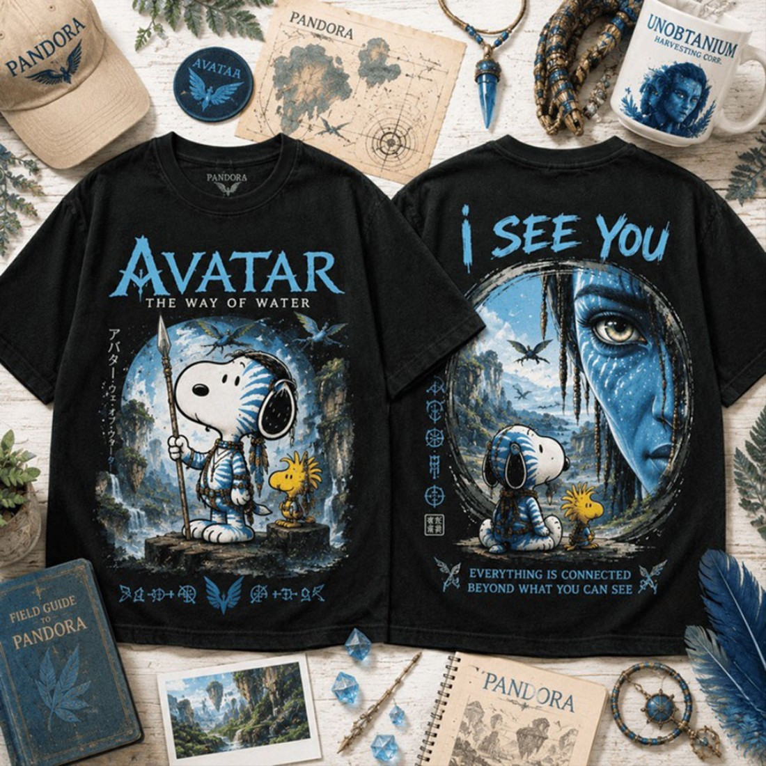 Snoopy Avatar The Way of Water Pandora Shirt Avatar Merch Gifts For Cartoon Lovers - Kdjoy