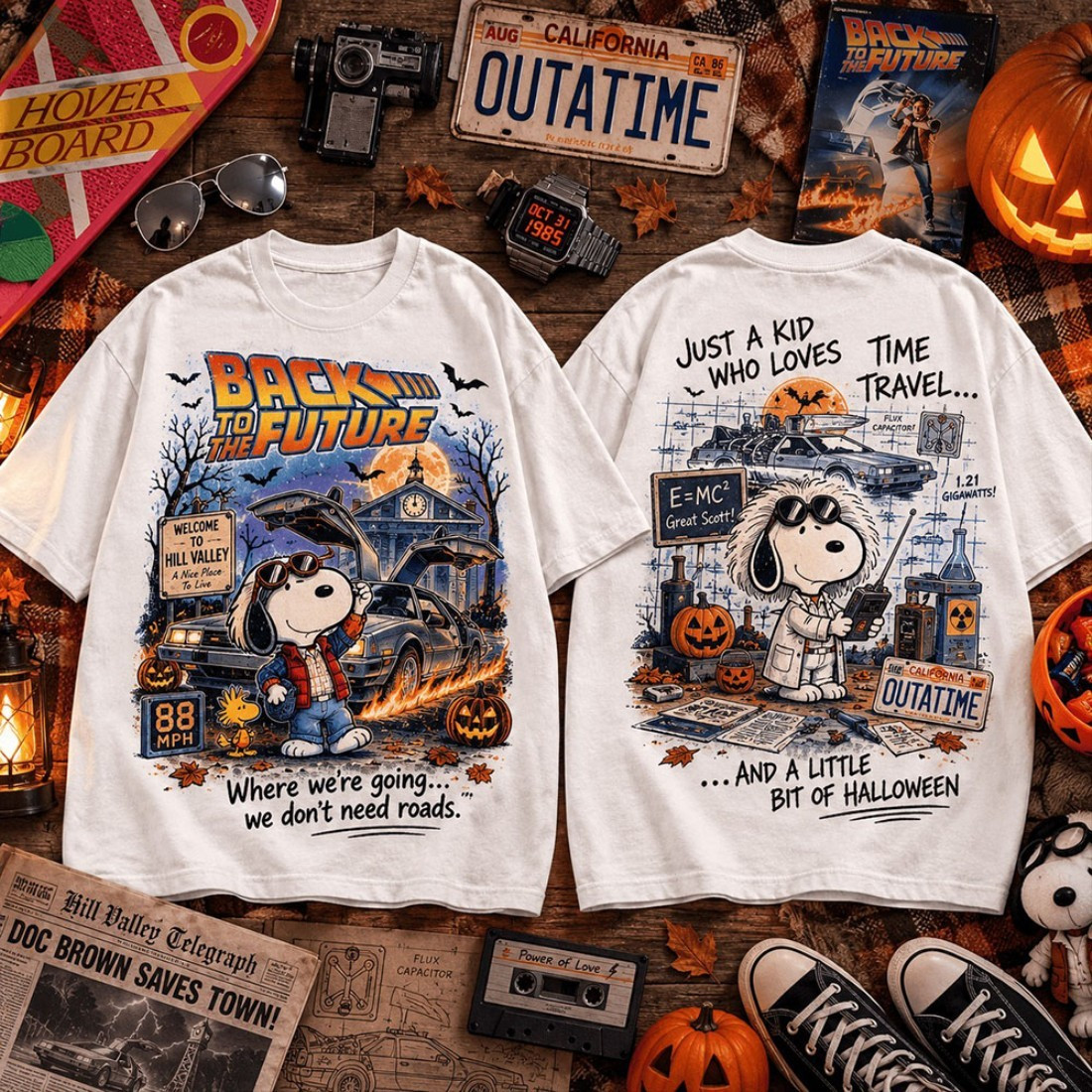 Snoopy Back To The Future Halloween Time Travel T-Shirt Snoopy Merch Gifts For Halloween - Kdjoy Snoopy Back To The Future Halloween Time Travel T-Shirt Snoopy Merch Gifts For Halloween - Kdjoy
