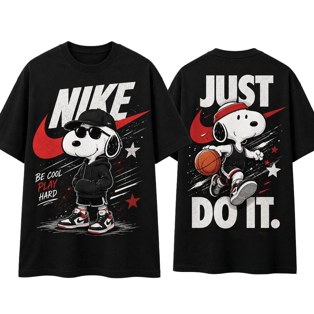 Snoopy Basketball Just Do It T-Shirt Black Snoopy Merch Gift For Basketball Lover - Kdjoy