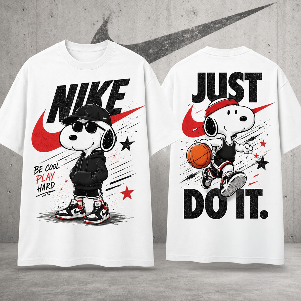 Snoopy Basketball Just Do It T-Shirt Cute Snoopy Merch Gifts For Basketball Fan - Kdjoy