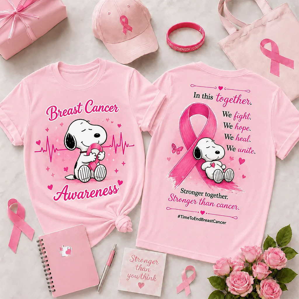 Snoopy Breast Cancer Awareness Pink T-Shirt 2026 Stronger Than Cancer Shirt Warrior Gifts - Kdjoy Snoopy Breast Cancer Awareness Pink T-Shirt 2026 Stronger Than Cancer Shirt Warrior Gifts - Kdjoy