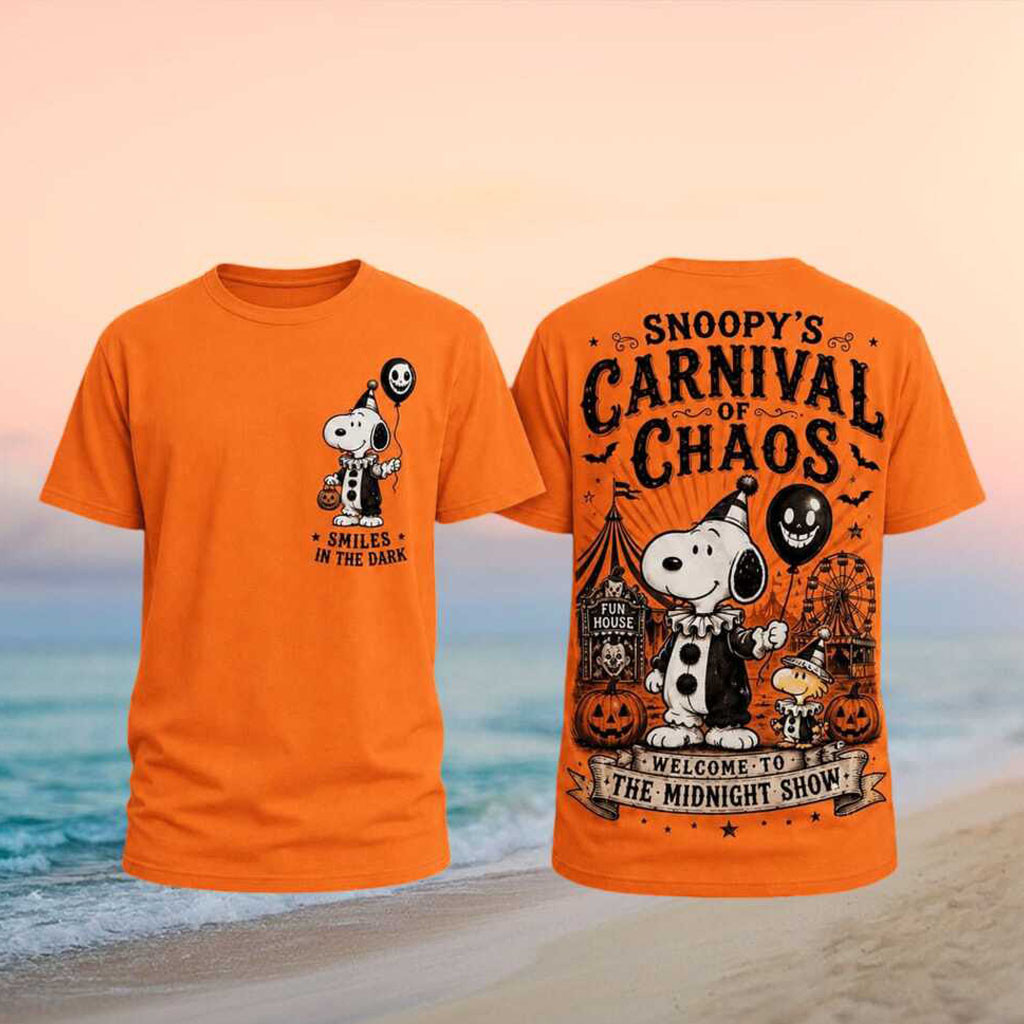 Snoopy Carnival Chaos Midnight Show Halloween Shirt Snoopy Merch Halloween Presents - Kdjoy