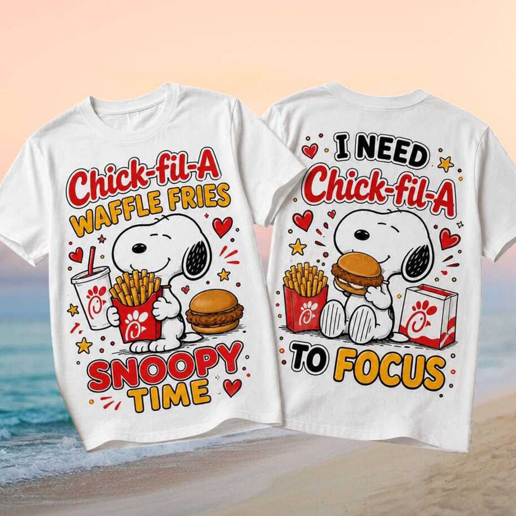 Snoopy Chick Fil A Fast Food Waffle Fries Shirt Funny Snoopy T-Shirt Gifts For Foodies - Kdjoy
