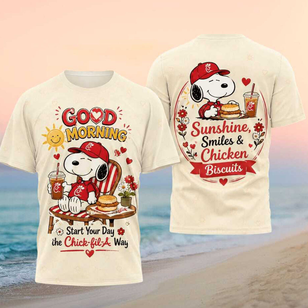 Snoopy Chick fil A Good Morning Sunshine Chicken Biscuits Shirt Chick fil A Merch Useful Gifts - Kdjoy Snoopy Chick fil A Good Morning Sunshine Chicken Biscuits Shirt Chick fil A Merch Useful Gifts - Kdjoy