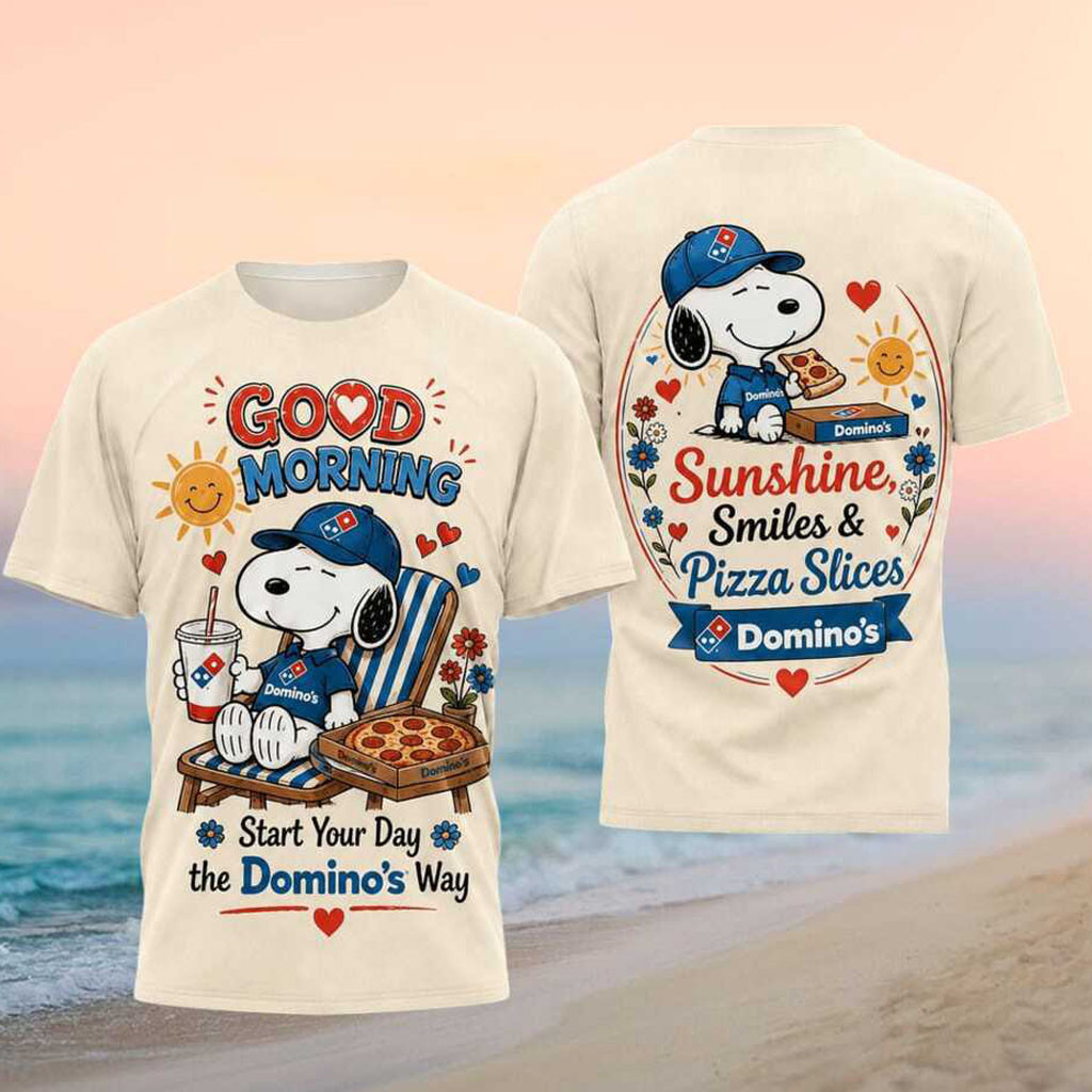 Snoopy Dominos Good Morning Sunshine Pizza Slices Breakfast Shirt Dominos Merch Present For BFF - Kdjoy