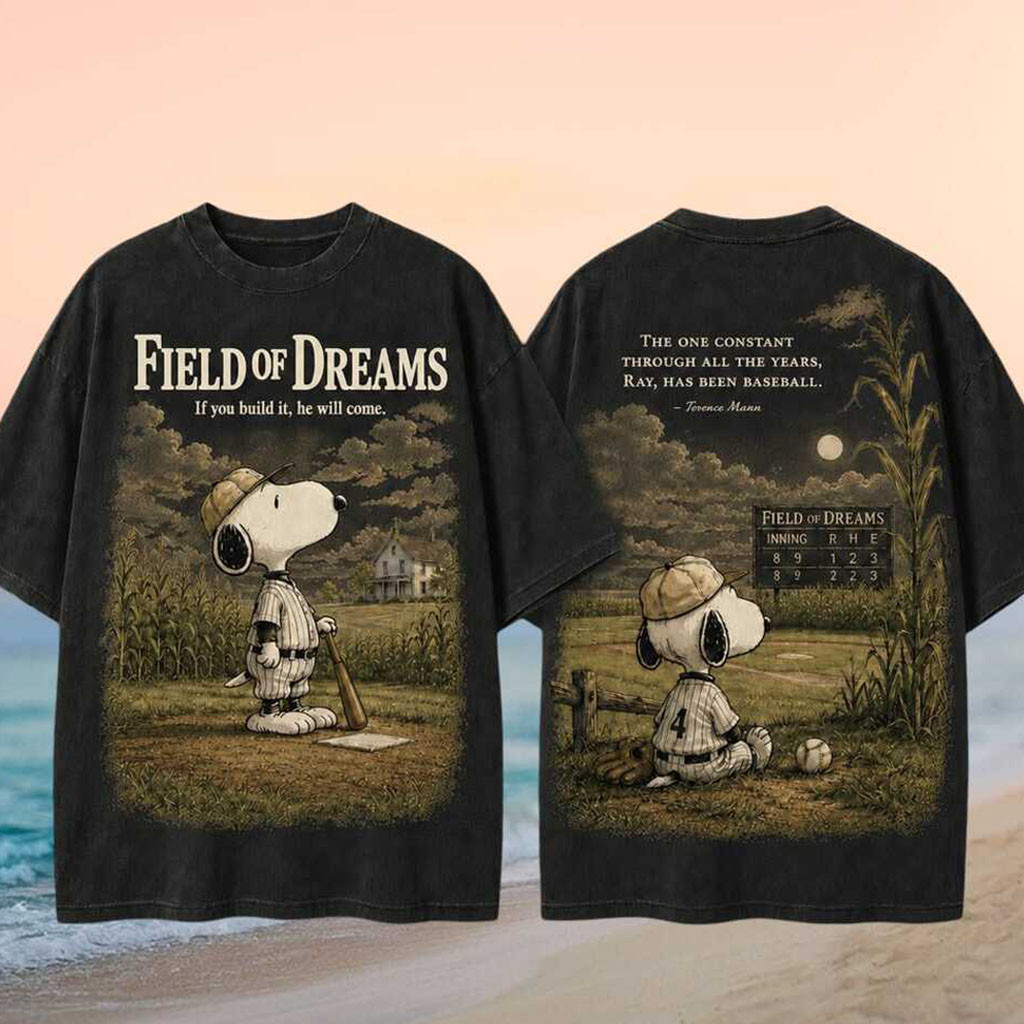 Snoopy Field Of Dreams Baseball Quote Vintage Wash Shirt Field of Dreams Merch Gifts For Fan - Kdjoy