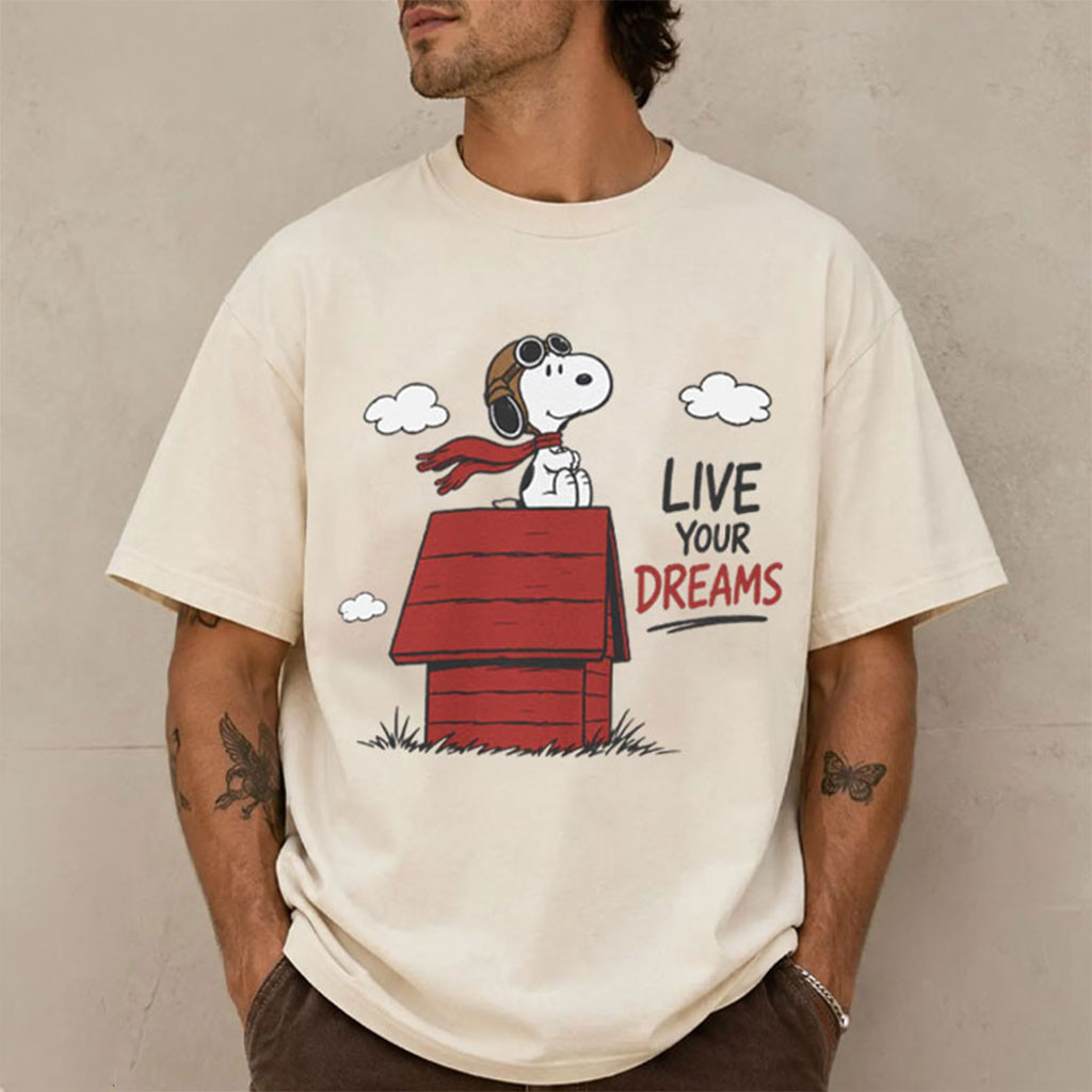 Snoopy Live Your Dreams Doghouse Superhero T-Shirt Snoopy Merch Gift Ideas For Brother - Kdjoy