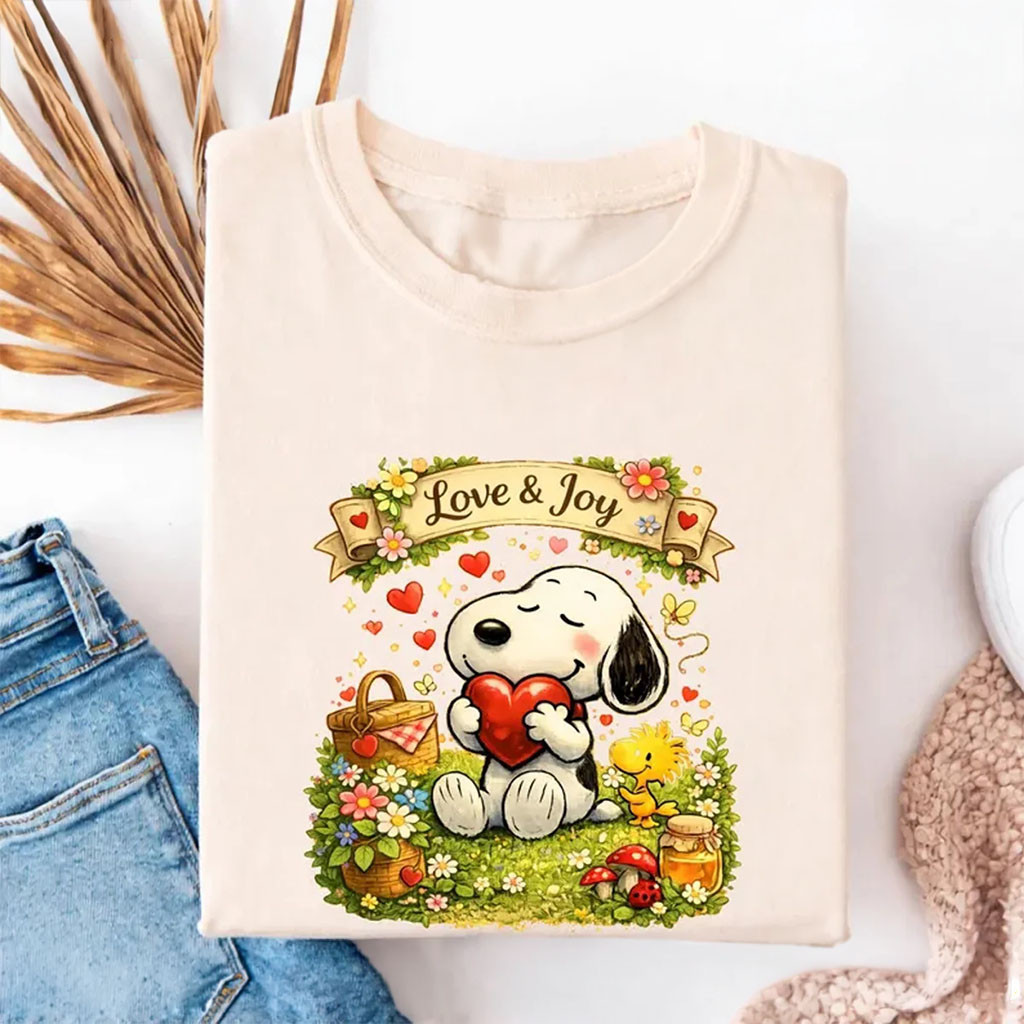Snoopy Love Joy Shirt Cute Peanuts Dog Tee Vintage Cartoon Lover Gifts For Her - Kdjoy Snoopy Love Joy Shirt Cute Peanuts Dog Tee Vintage Cartoon Lover Gifts For Her - Kdjoy