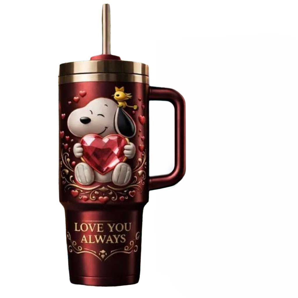 Snoopy Love Valentine Edition Red Heart Love You Always Tumbler Cute Snoopy Merch Gifts For Her - Kdjoy Snoopy Love Valentine Edition Red Heart Love You Always Tumbler Cute Snoopy Merch Gifts For Her - Kdjoy