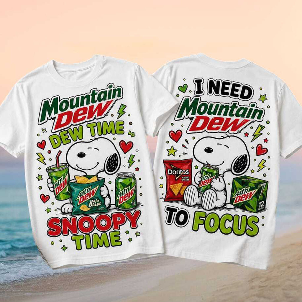 Snoopy Mountain Dew Baja Blast Soda Shirt Mountain Dew Merch Gifts For Besties - Kdjoy