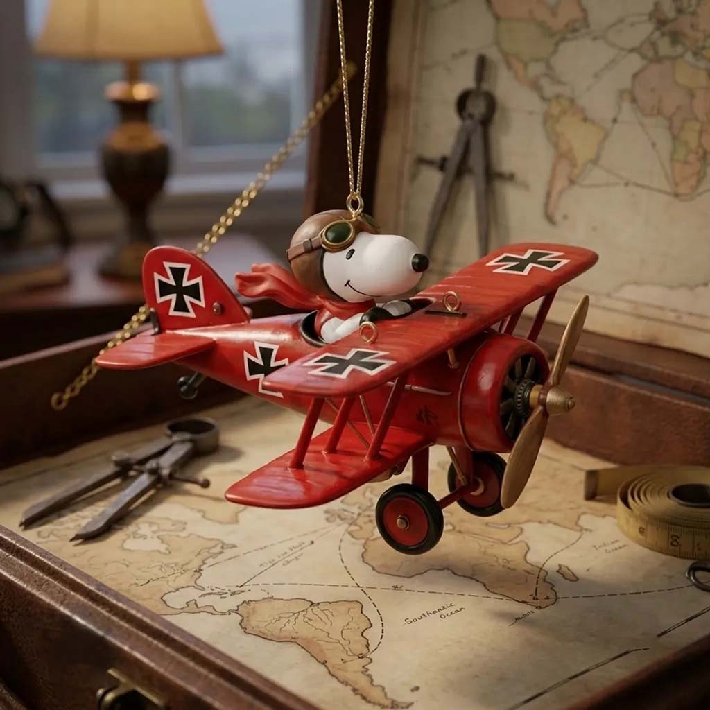 Snoopy Red Baron Flying Ace 2026 Christmas Ornament Xmas Tree Hanging Decor Gift For Son