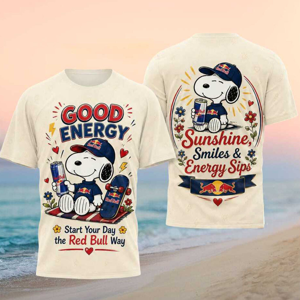 Snoopy Red Bull Energy Drink Skateboarding Morning Shirt Birthday Gift For Brothers - Kdjoy