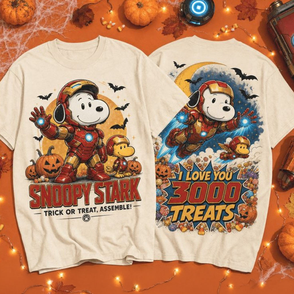 Snoopy Stark Trick Or Treat Assemble T-Shirt I Love You 3000 Treats Snoopy Merch BFF Gifts