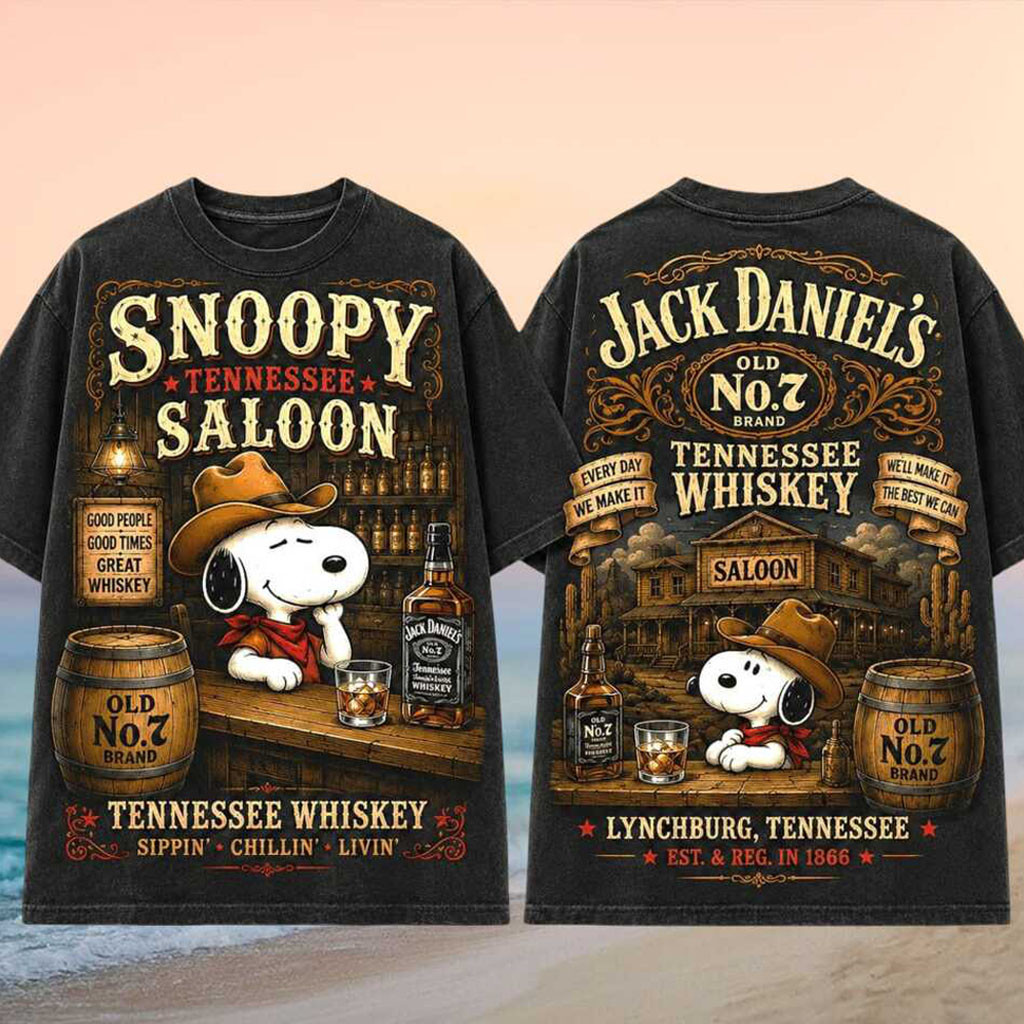 Snoopy Tennessee Saloon Whisky Western Vintage Wash Shirt Snoopy Merch Gifts For Brother - Kdjoy Snoopy Tennessee Saloon Whisky Western Vintage Wash Shirt Snoopy Merch Gifts For Brother - Kdjoy